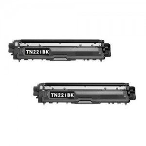 Brother TN221BK Black Toner 2-Pack - Compatible