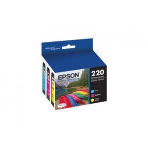 Espon 220 T220520 Tri-color Tri-Pack Ink Cartridges 3x 165 Pages - Original