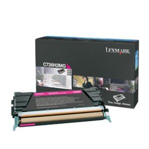 Lexmark C736, X736, X738 C736H2MG Magenta Laser Toner 10000 Pages - Original