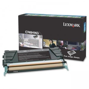 Lexmark C746, C748 C746H1KG Black Laser Toner 12000 Pages - Original