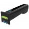 Lexmark CS820 72K0X20 Cyan Laser Toner 22000 Pages - Original